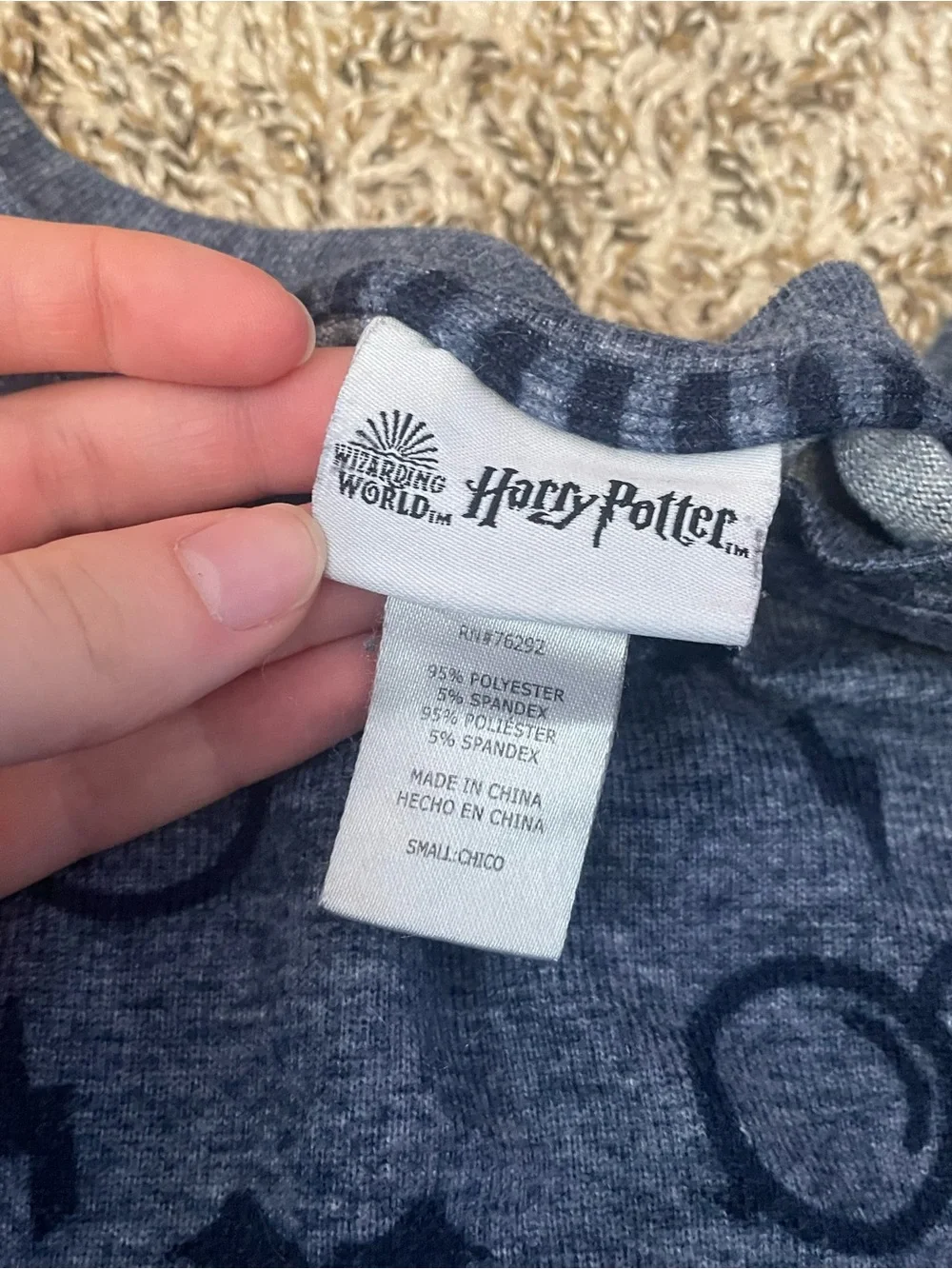 Womens Blue Printed Pajama Set - Harry Potter